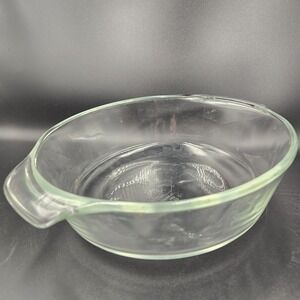 Vintage Fire King Anchor Hocking 437 Clear Glass 1 qt Baking Dish Handles  USA